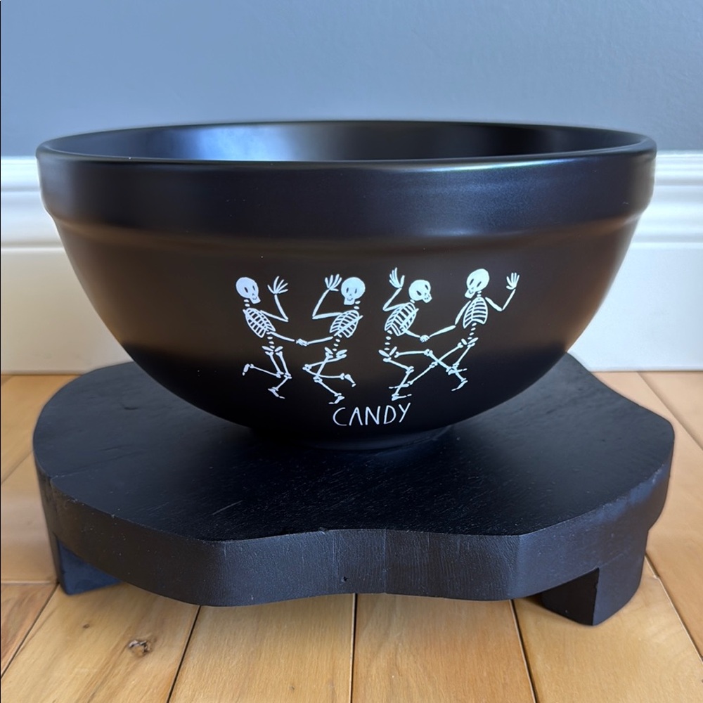 Rae Dunn Ceramic Dancing Skeleton Themed Mixing Bowls Set - Picture 3 of 7